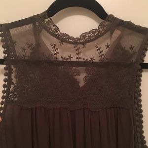 Army Green Lace Tank Top